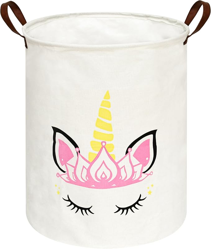 MAIZMZ Baby Waterproof Storage Basket Kids Hamper Nursery Bins Organizer Gift Toy Box Laundry Basket for Women Large Canvas Collapsible Chest for Home/Dorm/Office/Room Decor