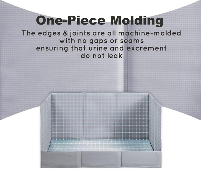 HQ4US 4LEGS Dog Litter Box Indoor High Walls, Puppy Pee Pad Holder Foldable | Dog Potty Tray, Medium Dog Toilet with Clips, No Assembly,Waterproof, Easy Clean, No Spill, Seamless, Portable for Travel