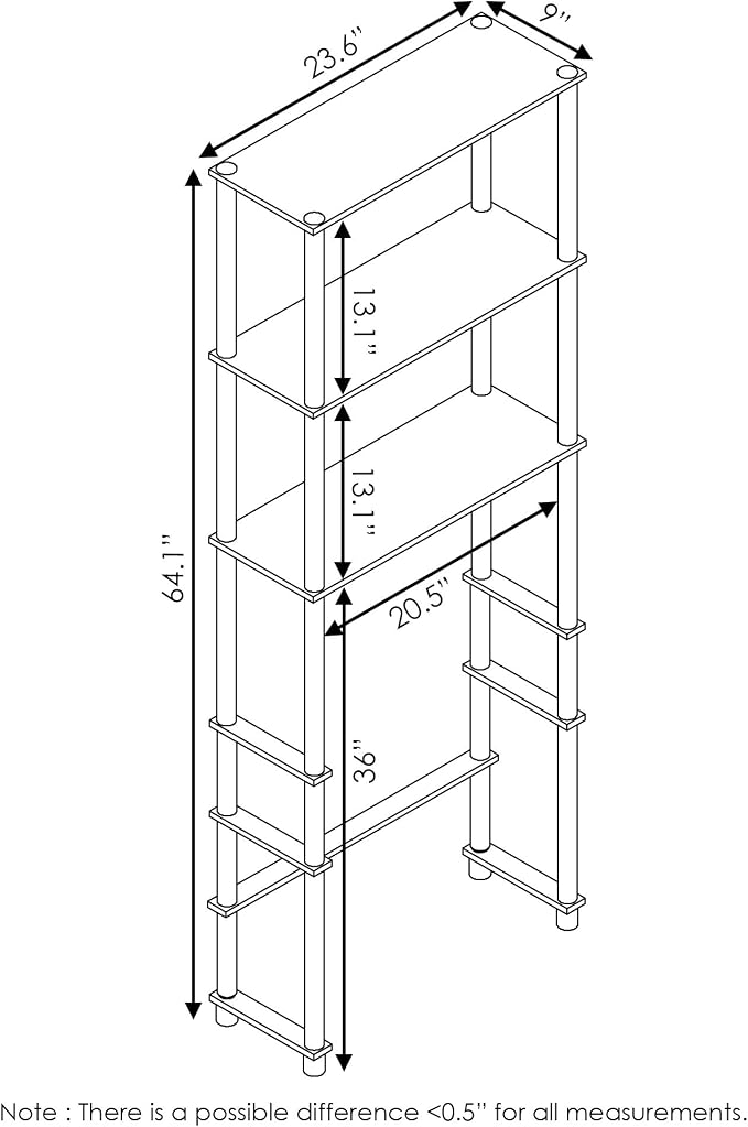 3-Shelf Over The Toilet Organizer, Toolless Assembly Space Saver Bathroom Shelf, Freestanding Over The Toilet Storage, for Bathroom Organizers and Storage, Espresso