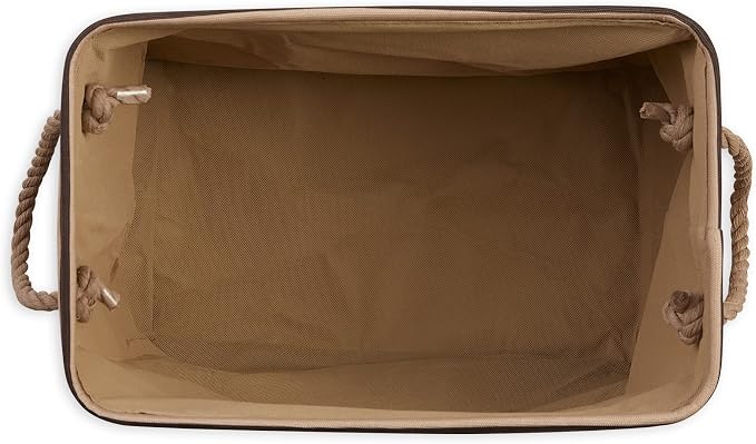 Bone Dry Pet Storage Collection Striped Paw Patch Bin, Medium Rectangle, Brown