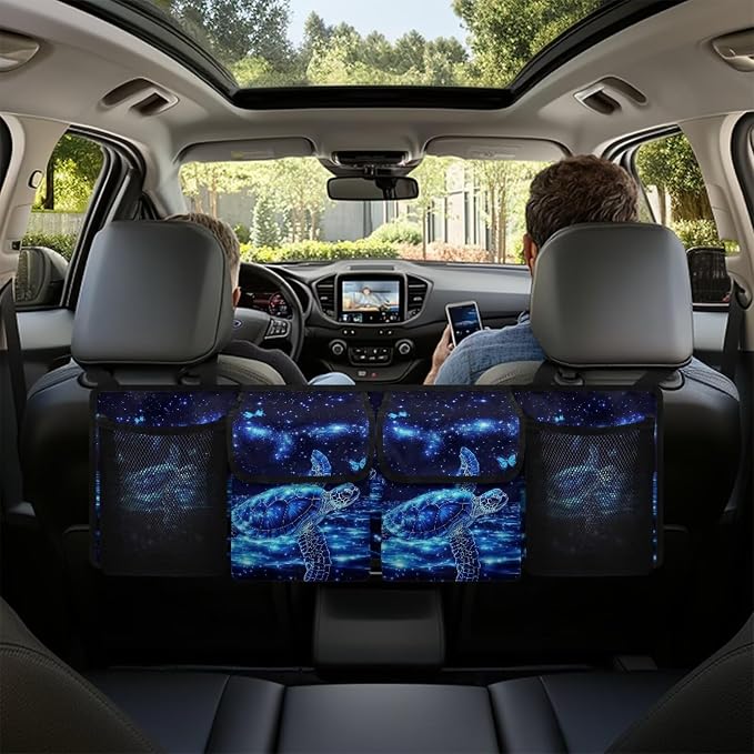 Turtle Pattern Car Trunk Organizer Hanging Car Back Seat Storage Bag Auto Cargo Bag Automotive interior Accessories for Most Sedans SUV Jeep Trucks MPV Van