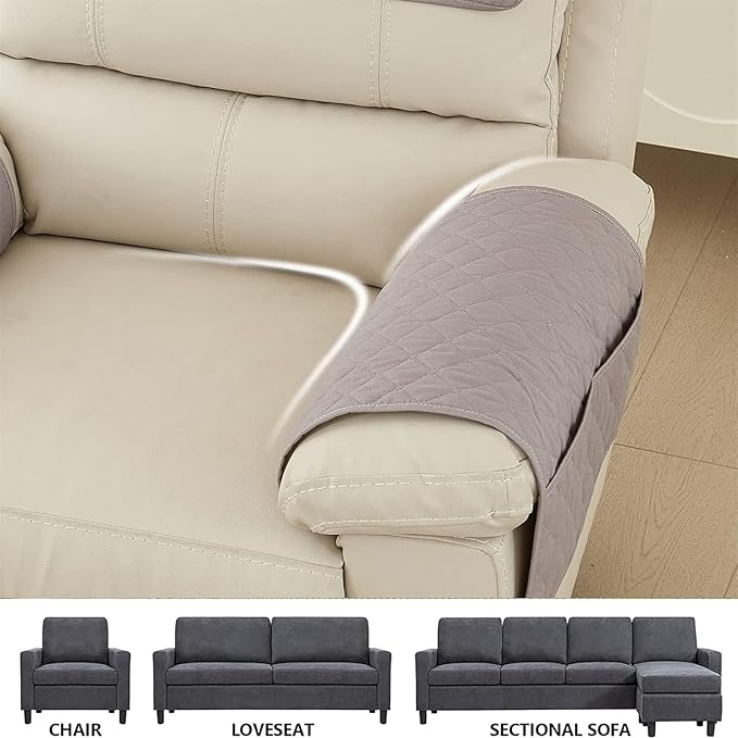 XMAYODS 3 Pcs Recliner Covers Sherpa Arm Covers for Recliner Chair with Storage Pockets Headrest Cover for Recliner Chair Armchair Slipcovers for Sofa Recliner Protector (Color : #6)