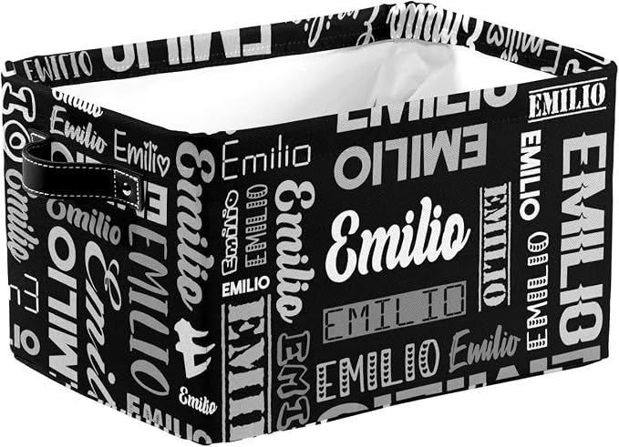Personalized Toy Box Storage Bins for Boys Girls with Name, Kids Custom Storage Basket Cubes Organizer with Handles, Shelf Closet Storage Baskets Bin Customized Gift, 1 Pack
