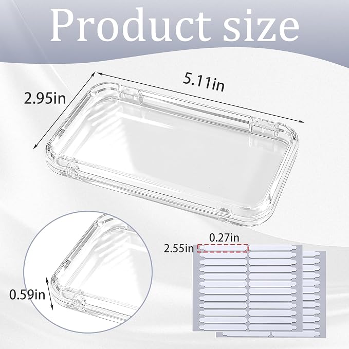 Press on nail storage Large Acrylic Nail Storage Box - Portable Versatile Organizer for Press - On Nails, Jewelry and More with 90 Pcs Adhesive Double Sided Tape 12 PCS