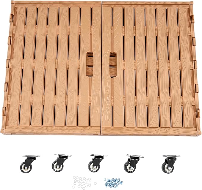 Collapsible Rolling Crate on Wheels, Heavy Duty Foldable Storage Bin(2PCS) | 440lbs Capacity Plastic Furniture Moving Dolly Cart for Travel Shopping
