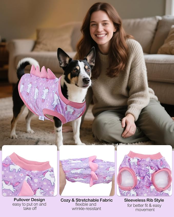 CuteBone Dinosaur Costume Dog Shirt, Stretchy Velvet T-Shirt Clothes for Medium Dogs, Soft & Breathable Pet Tee Outfit Frenchie Apparel for Daily Wear, Cozy Pullover Design Puppy Fashion COSBX07XL