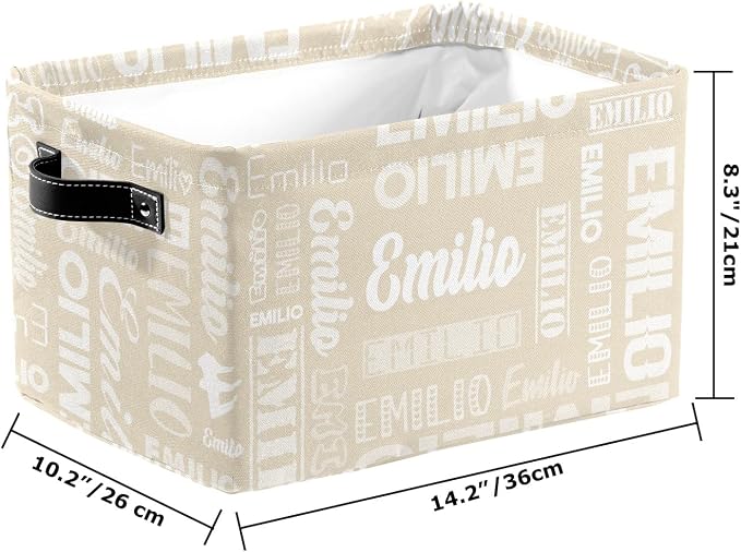 Personalized Toy Box Storage Bins for Boys Girls with Name, Kids Custom Storage Basket Cubes Organizer with Handles, Shelf Closet Storage Baskets Bin Customized Gift, 1 Pack