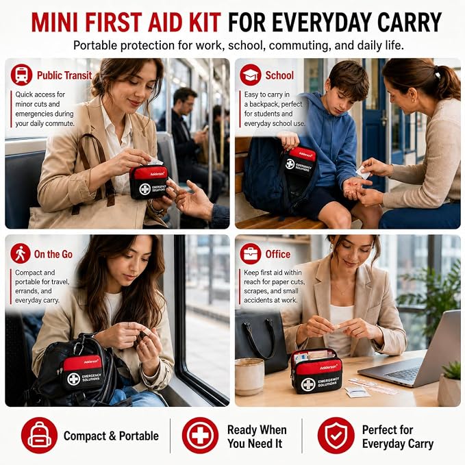 520 Premium Piece Large First Aid Kit – Emergency Survival Kit for Car, Home, Camping, and Travel – Compact Medical Kit for Roadside Emergencies, Outdoor Adventures, and Everyday Safety
