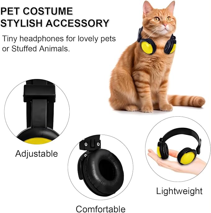 Olyre Pet Headphones for Small Dogs Cats, Adjustable Decorative Neckwear