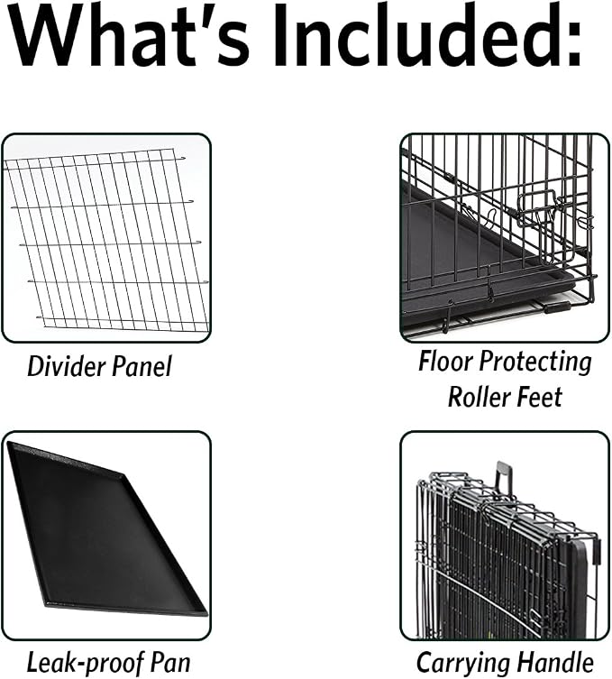 MidWest Homes for Pets Ultima Pro Heavy-Duty 42-Inch Dog Crate, Ultra-Strong Steel Double Door Pet Cage for Large Breeds, Accessories Included