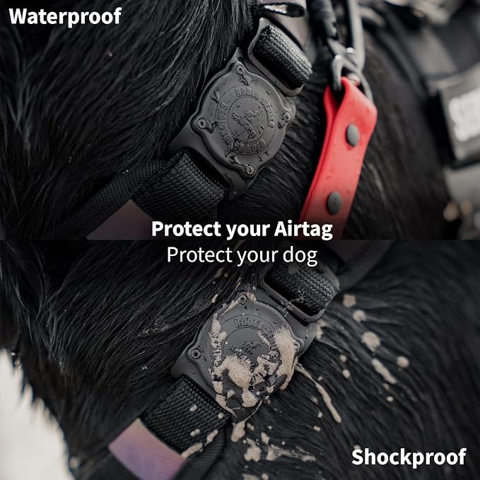 SÄKER - 2 Pack IP68 Waterproof The Safest Dog Collar Holder Compatible with Apple AirTag, Dustproof, Durable, Fits Up to 1.5" Collars | Will Not Damage Your Collar | Perfect Way to GPS Track Your Dog