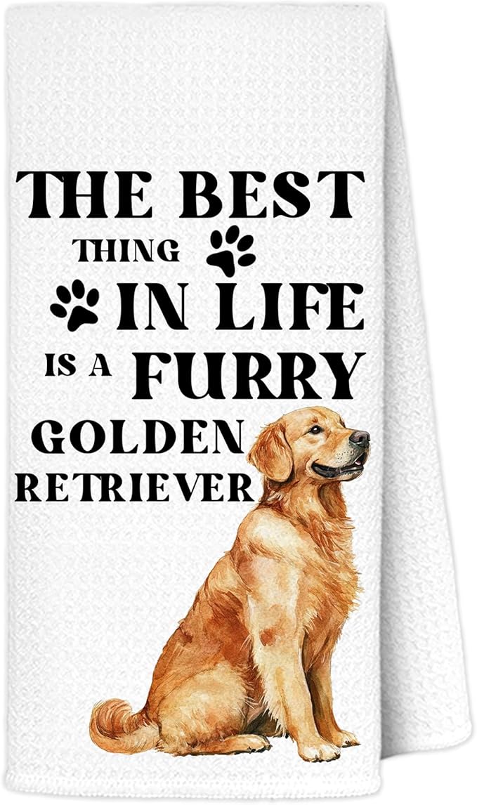 Golden Retriever Kitchen Towels 16x24 Inch, Golden Retriever Gifts for Women, Dog Hand Towel Decorative for Dish Tea Towel Drying Cloth