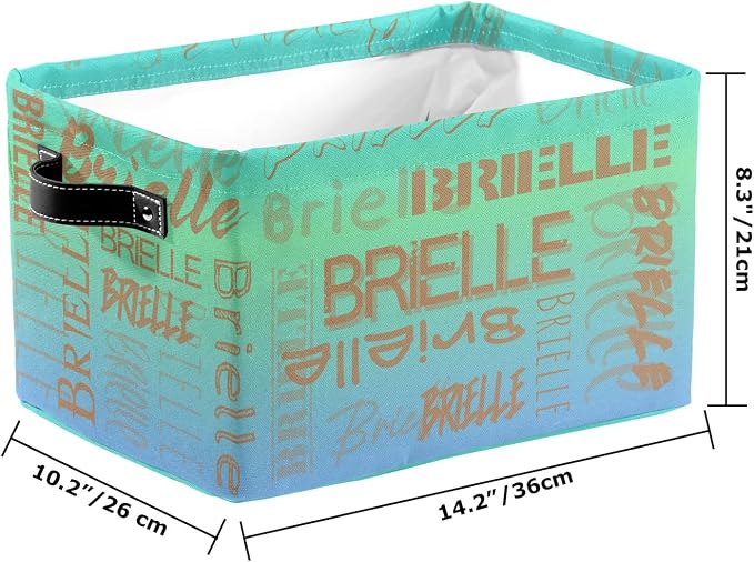 Personalized Storage Bins with Name Custom Kids Storage Basket Cubes Organizer with Handles for Organizing Boys and Girls Toys Shelf Closet Nursery Baskets Boxes, 1 Pack