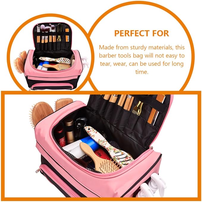 Sturdy Barber Suitcase Hair Tools Travel Bag with Dividers, Oxford Cloth and Metal Construction, Long-Lasting Hairdresser Organizer for Outdoor and Travel Use