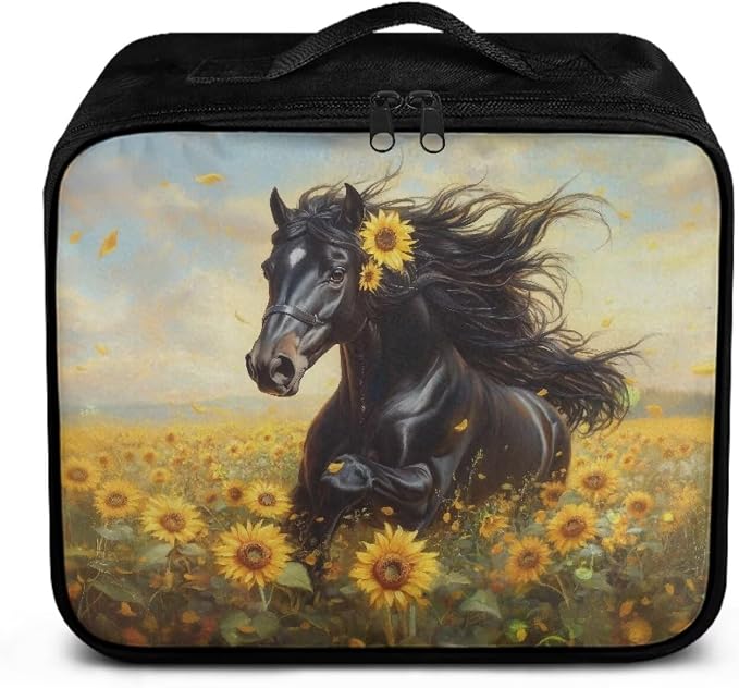 Rnyleeg Sunflower Horse First Aid Kit for Home Large Capacity Design Medical Supply Organizer Bag for Travel Basic Outdoor Essentials Survival Kit Easy to Storage