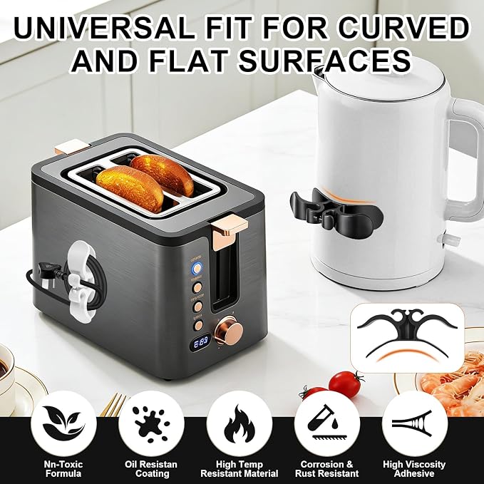 8PCS Cord Organizer for Appliances,Upgraded Appliance Cord Wrap | Appliance Cord Organizer Cord Kipper Cord Holder for Appliances Stick on Pressure Cooker, Coffee Maker, Air Fryer,Mixer