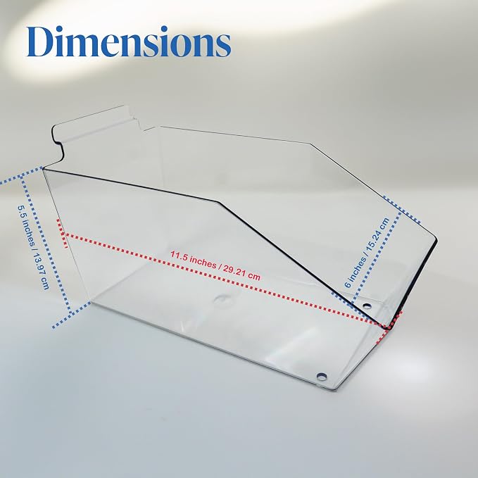 Clear Slatwall Bins Large Bin 6" L x 5.5" H x 11.5" D - 10 Pack