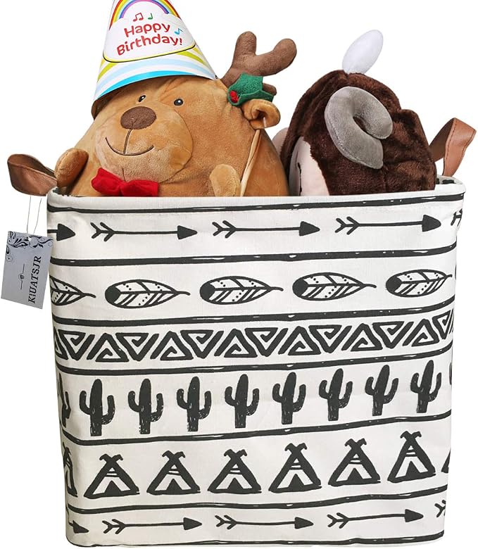 Storage Basket Fabric Organizer Bin for Toys, Books, Clothes, Pets,Perfect for Bedroom/Office/Nursery/Shelves (Black)