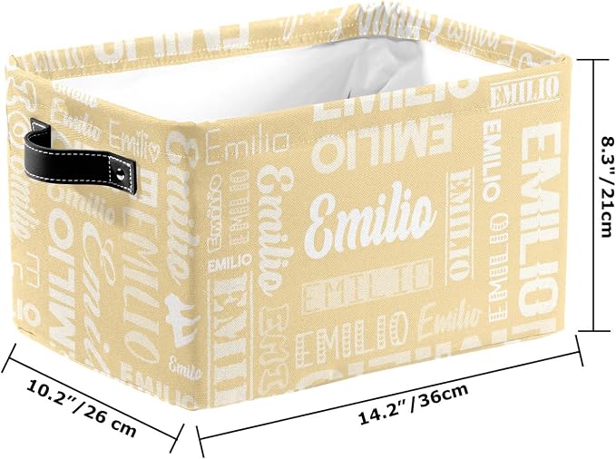 Personalized Toy Box Storage Bins for Boys Girls with Name, Kids Custom Storage Basket Cubes Organizer with Handles, Shelf Closet Storage Baskets Bin Customized Gift, 1 Pack