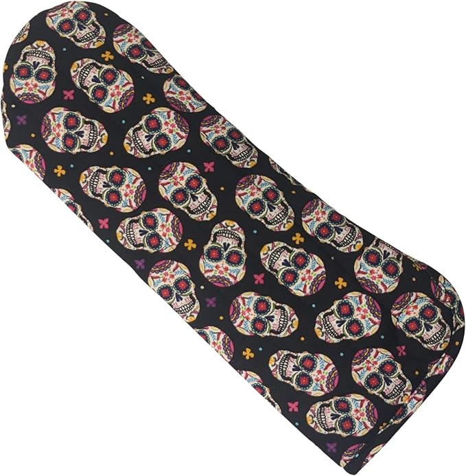 Case/Cover [Heat Resistant] for Curling Irons, Flat Irons or Straighteners, and Styling Irons, Silicone Coated Lining and Quilted Cotton Pouch for Travel, Gym, or Home [Skulls]