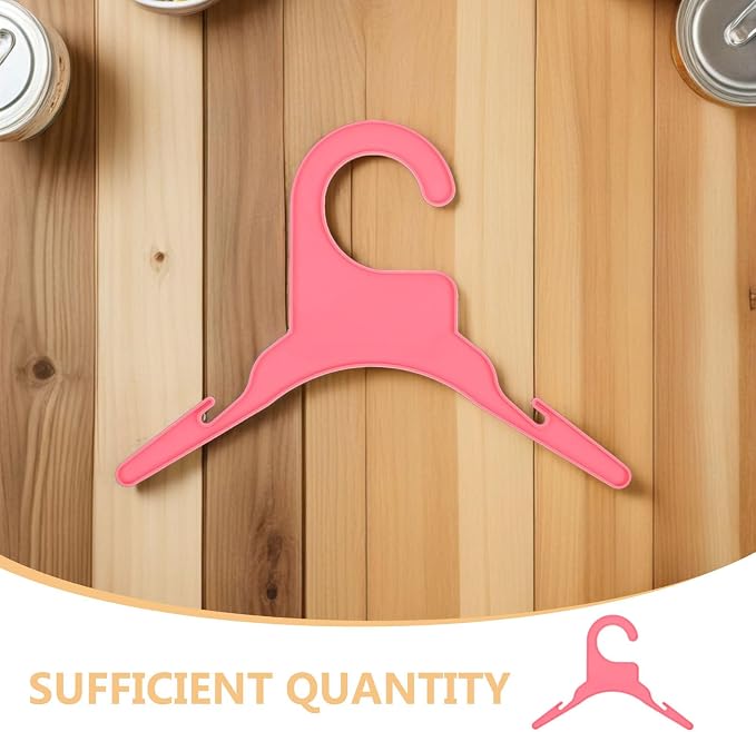 12pcs Pet Clothes Hangers Small Pink Plastic Puppy Clothing Rack | Portable Multifunctional Storage, Easy-to-use Organizer for Puppy Clothing and Pet Outfits, Outdoor Drying or Festival Party