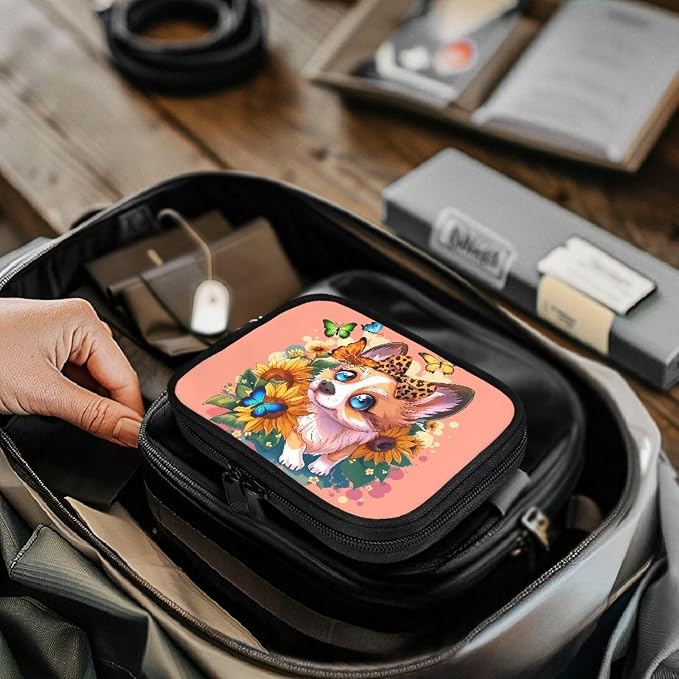Dog First Aid Kit Travel Small Emergency Kit Cute Corgi Empty First Aid Bag Pet First Aid Pouch with Zipper Portable Medicine Medical Bag