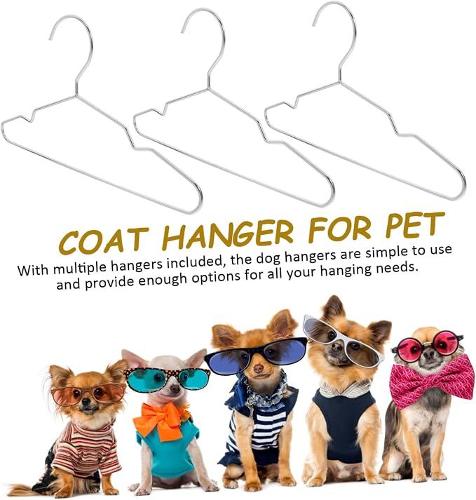 MAGICLULU 10pcs Steel Pet Hangers for Dogs and Cats Clothing Organizer Sophisticated Finish for Home and Pet Shops Versatile Storage for Apparel