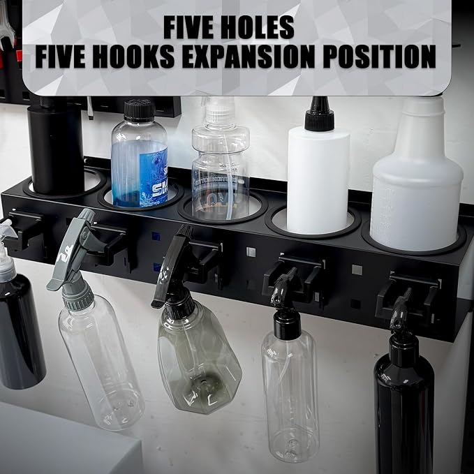 Spray Bottle Holder Rack Spray Can Organizer Storage Wall Mount 21” | Metal Workshop Kitchen Warehouse Garage Organization