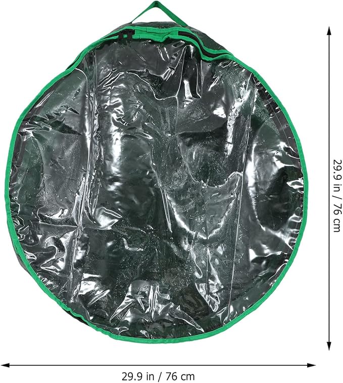 Happyyami 1pc Storage Bag for Christmas Wreaths Festival Holder with Clear Window for Holiday Decoration and Storage Needs