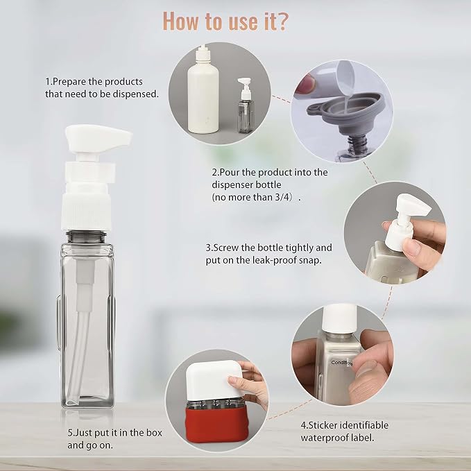 Bpluma Travel Bottles, Leak Proof Containers For Toiletries TSA Approved Airplane Accessories Kits For Liquid With Labels | For Toiletries TSA Approved Airplane Accessories Kits For Liquid With Labels