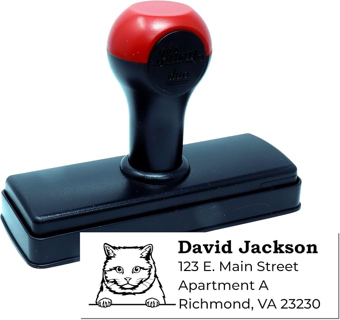 British Shorthair Return Address Stamp, Personalized Cat Mail Duo Hand Seal for Cat-Loving Crafters, Custom Envelope, Pet Keepsake, New Home