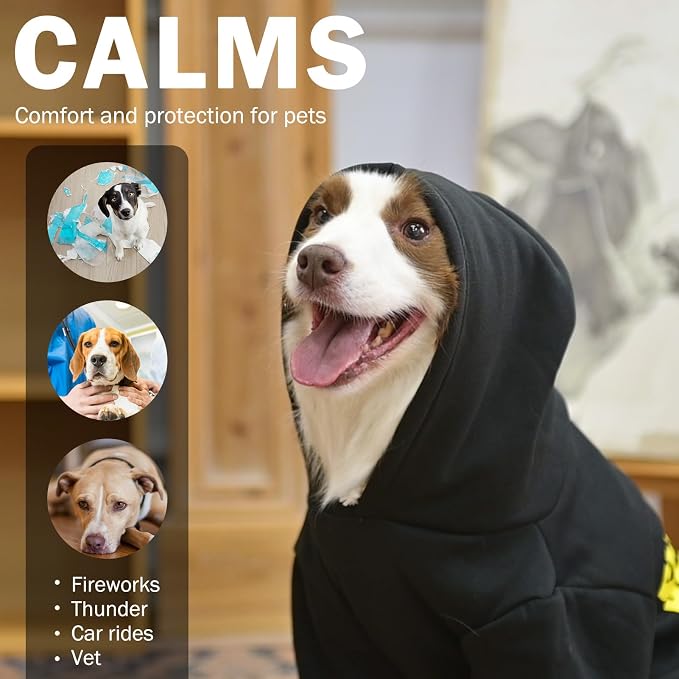 SCENEREAL Security Dog Hoodie Sweaters for Small Medium Large Dogs, Pet Halloween Costume Brushed Fleece Clothes with Hat, Soft Warm Winter Puppy Coat Clothes with Leash Hole for All Weather, XS