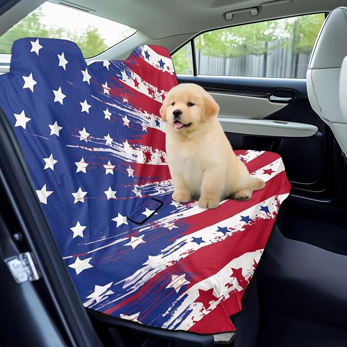 Renewold Car Rear Seat Towel Cover, Cat Dog Back Seat Cover, for Truck SUV Van Sedan, Towel Blanket After Gym Yoga Running, Star Pattern, for Women Men, Beach Picnic Blanket Pads