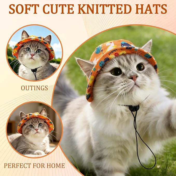 Cat Hats for Cats Only, Cat Sun Hat Sphynx Hat with Ear Hole Kitten Headwear Sun Sombrero Caps Summer Cat Cowboy Hats, Pet Chihuahua Sunscreen Baseball Outdoor Cap,Dinosaur