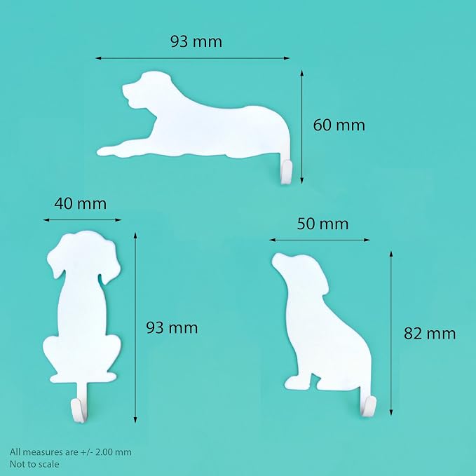 Suck UK Dog Hooks - Dog Keyholders - Novelty Gift for Pet Lovers - Decorative Metal Hangers for Keys Leashes Towels Pet Collars & Small Items - Multi Use Home Decor & Wall Hook Key Holder Organizer