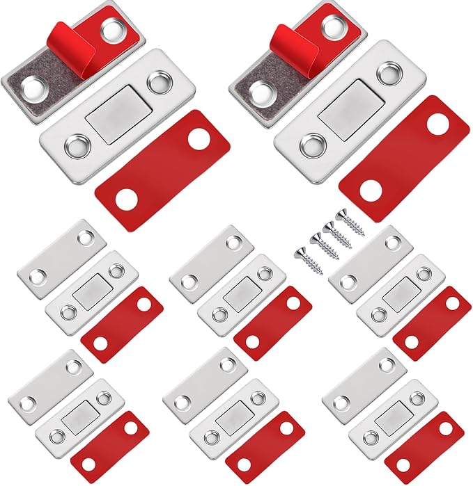 Cabinet Magnetic Catch 8 Pack Ultra Thin Cabinet Door Magnetic Catch for Drawer Magnet Adhesive Cabinet Latch Magnetic Closures for Sliding Door Closure Kitchen Closet Closer