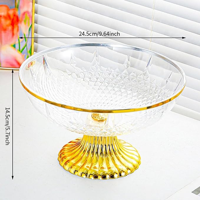 Decorative Pedestal Bowl Dessert Display Snack Tray Footed Fruit Bowl for Dining Table Kitchen Counter Home, B Clear