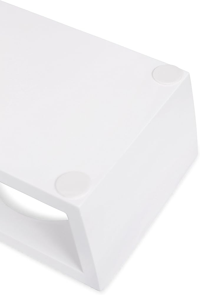 INTERNET'S BEST Modern Elevated Pet Feeder - Double Raised Stand w/Stainless Steel Bowls - Dog Food & Water Holder - Suitable for Medium Breeds - Pet Feeding Tray for Dogs, Cats - 2 Bowls - White