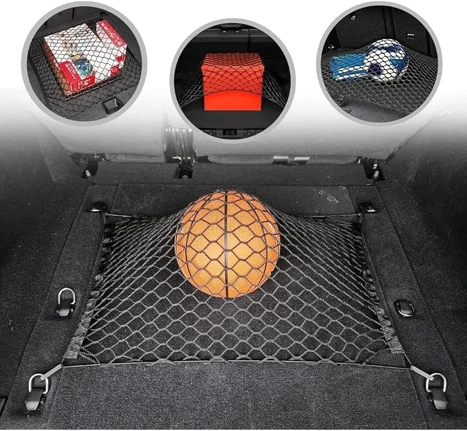 Car Nets Floor Style Trunk Mesh Cargo Net Black For Jeep For Wrangler JL 4XE 4 Door 2019-2024 Cargo Net