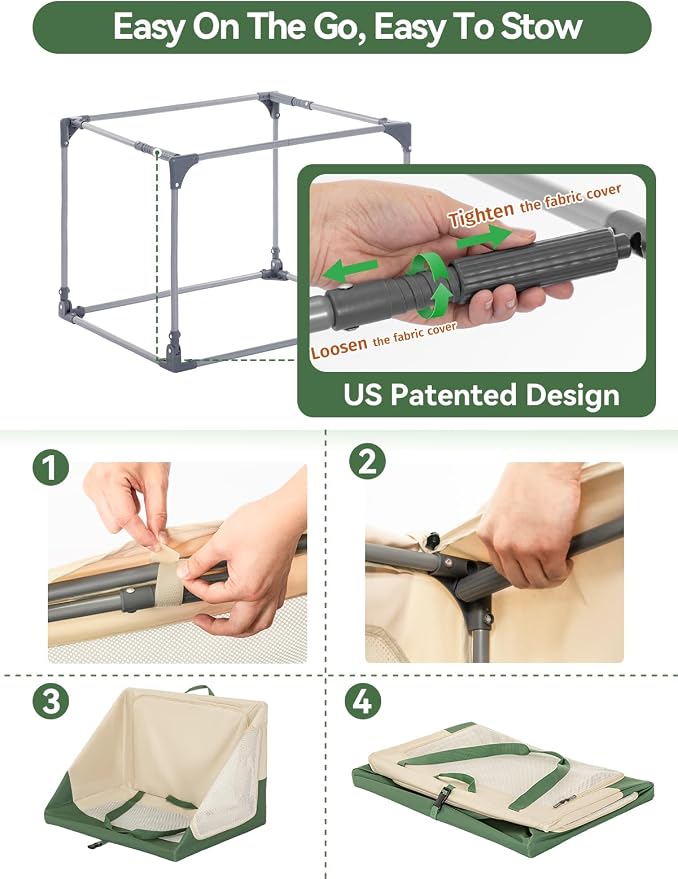 A 4 Pet 30-in Collapsible Soft Dog Crate, Medium Dogs, Travel | patented screw frame, Lockable zippers, waterproof base, washable cover, outdoor/indoor/car
