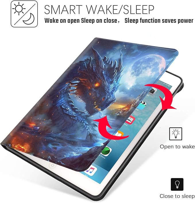 Tablet Case for iPad Air 11 Inch M3/M2 (2025/2024),iPad Air 5th/4th Gen (2022/2020),Shockproof Protective Cover with Stand,Auto Wake/Sleep,Dragon