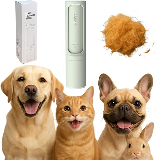 Reusable Lint Brushes for Pet Hair on Clothes & Soft Fabrics, Compact Self-Cleaning Pet Hair Roller, Portable & Travel-Friendly, Rotating-Design, No Refills Needed (Pistachio Glaze)