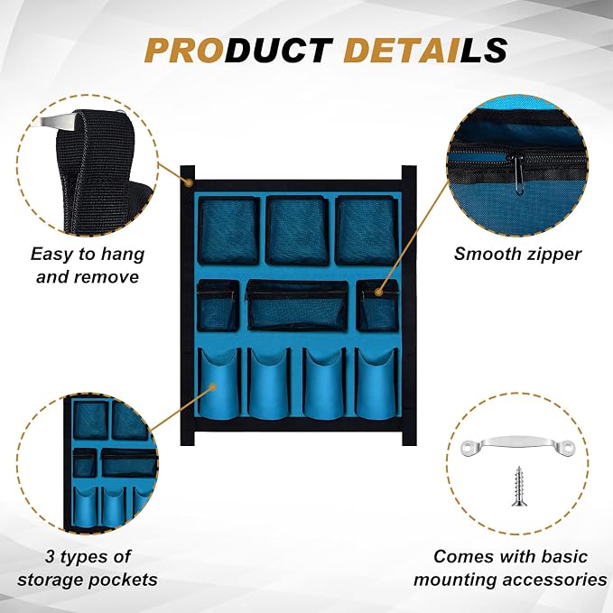 Riakrum 2 Pcs Horse Trailer Grooming Bag Hanging Horse Door Caddy Trailer Organizer Storage (Classic,29.92 x 22.83 Inch)
