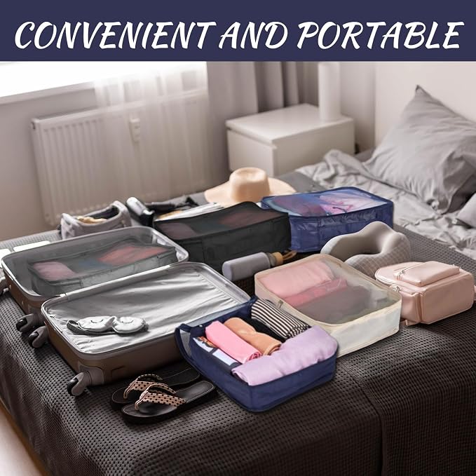 Silkfly 8 Pcs XL Packing Cube for Travel Luggage,Simple,Multicolor | 17.7 x 13 x 4.7, Same Size, Mix Color Suitcase Storage Organizer Set, Reusable Mesh Clothes Cube for Hiking Camp Family