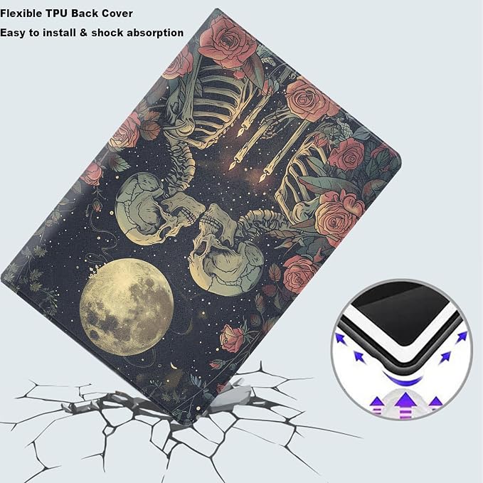 Tablet Case for iPad mini 5/4 Case 7.9 Inch 20219/2017,Shockproof Protective Cover with Stand,Auto Wake/Sleep,Skeleton Rose