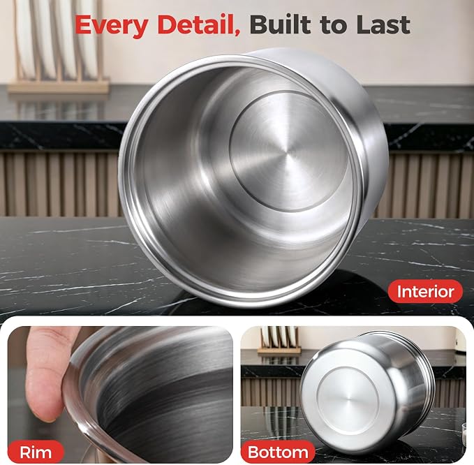 Umimile 304 Stainless Steel Airtight Food Storage Container – 10L (2.6Gal) Metal Canister with Clear Lid, 0.8mm Thick, Silicone Plug Release & Removable Gasket – for Rice, Flour, Pet Food