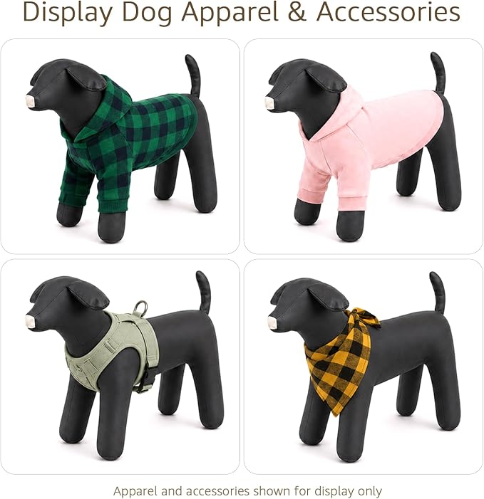 Dog Mannequin PU Pet Clothing Display Stand Cute Dog Hangers for Clothes Store Leather Pet Sewing Mannequin Durable Puppy Standing Model (Black, Medium)
