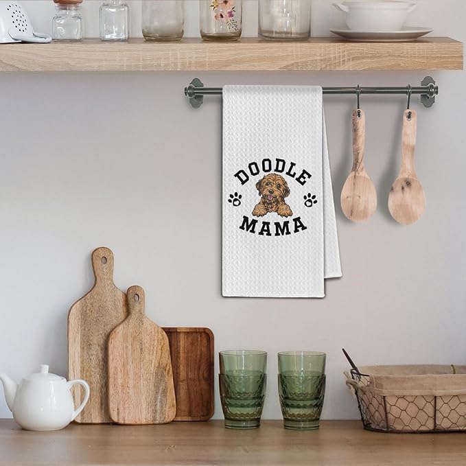 Golden Doodle Kitchen Towels, Dog Mama Golden Doodle Gifts for Women & Dogs Moms, Dog Lover Gifts Decorative Hand Towels for Bathroom, 16x24 Inch
