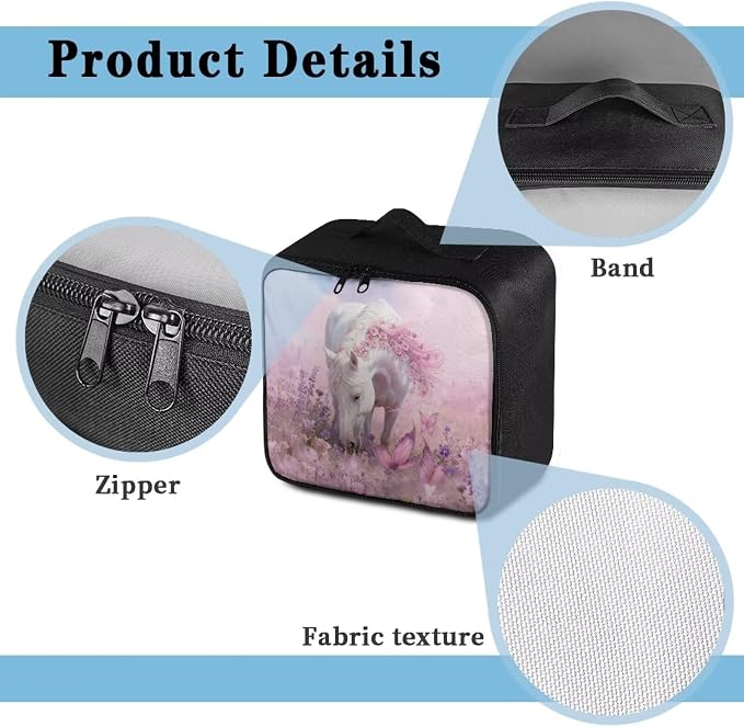 Rnyleeg Pink First Aid Kit Empty Butterfly Horse Print First Aid Bag for Home Travel Outdoor Emergency Medical Kit with Mesh Pockets Easy to Carry