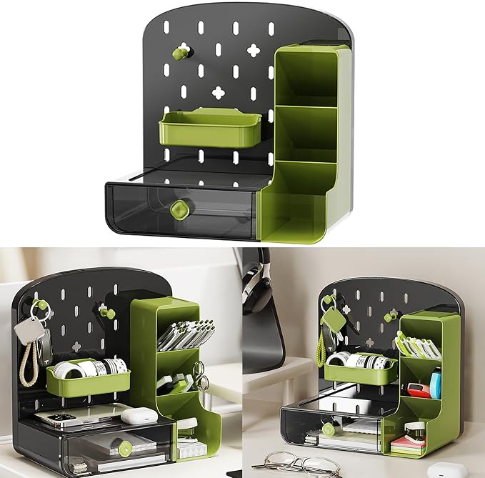 PET Desktop Organizers Drawers Pegboard Designs Makeup Pen Storage School Supplies Home Desk Accessories Multifunctional Desktop Storage